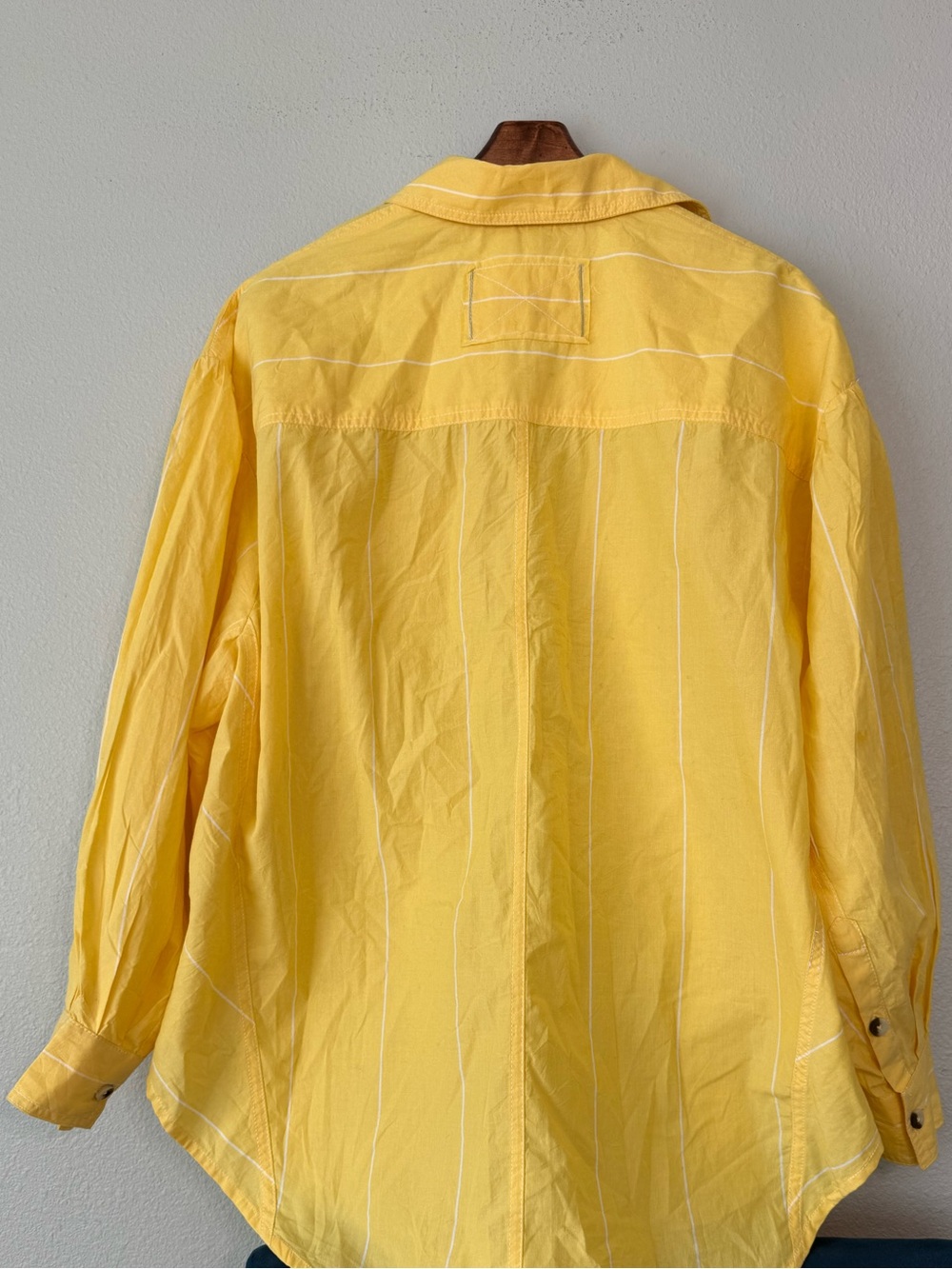 Free People Happy Hour Stripe Top Yellow Combo Boho Oversized Women Size S - Picture 16 of 16
